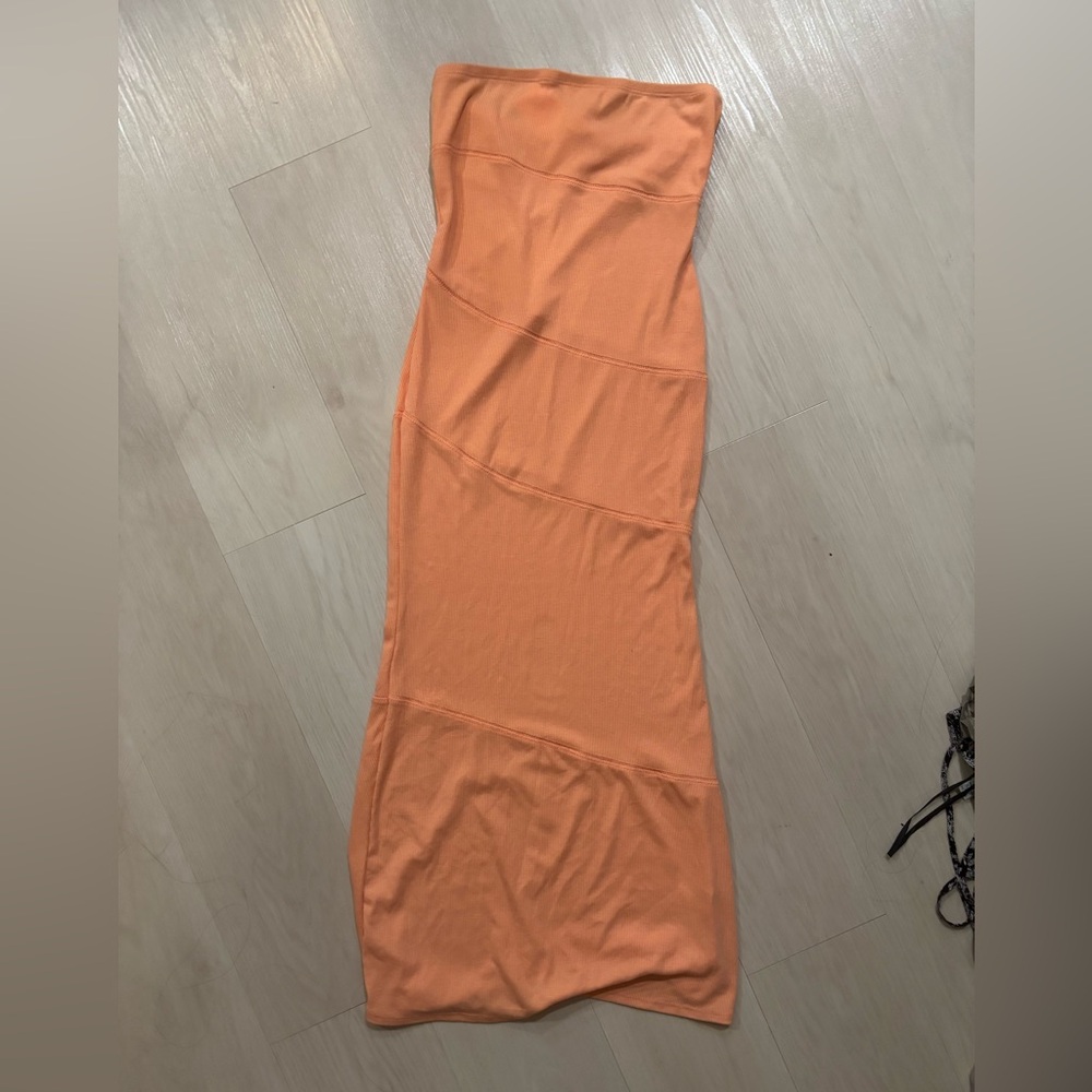Strapless Orange Women's Dress